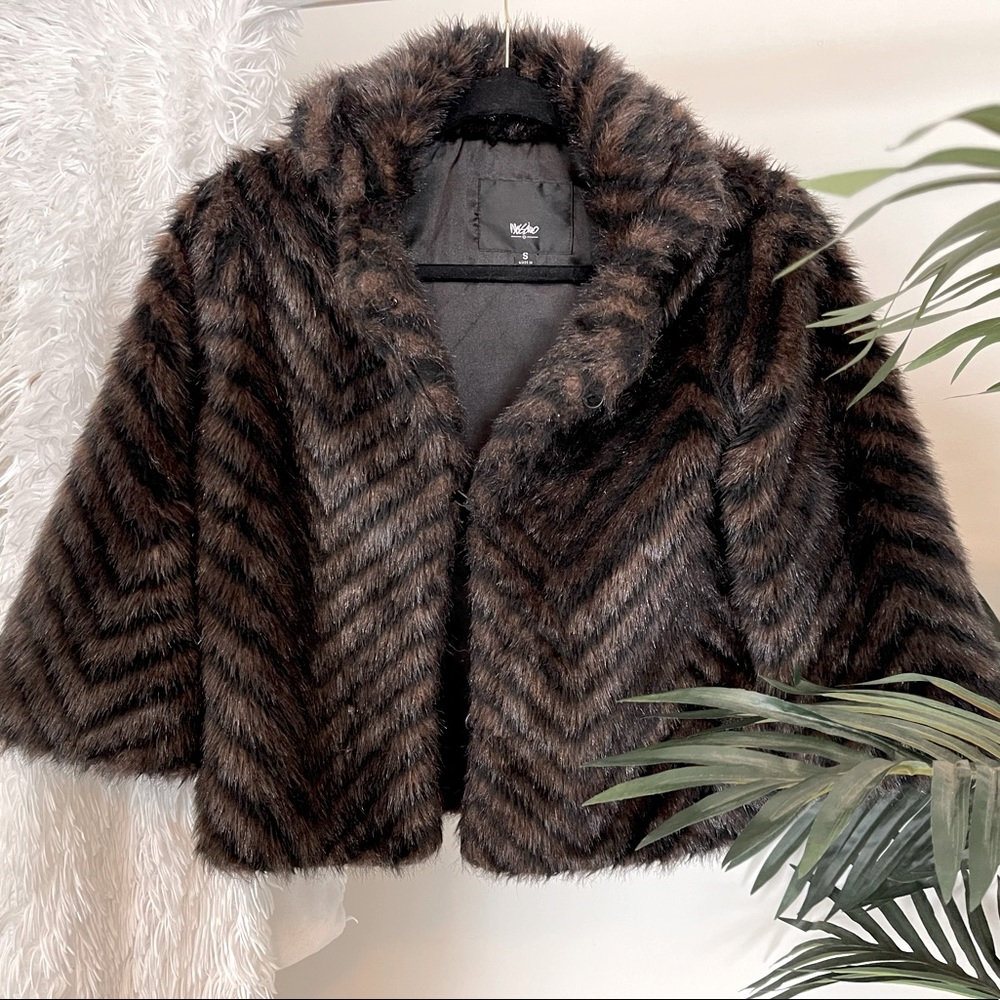 Kids Black and Brown Fur Coat